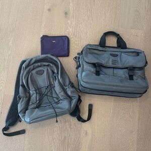 TUMI back pack & brief case set